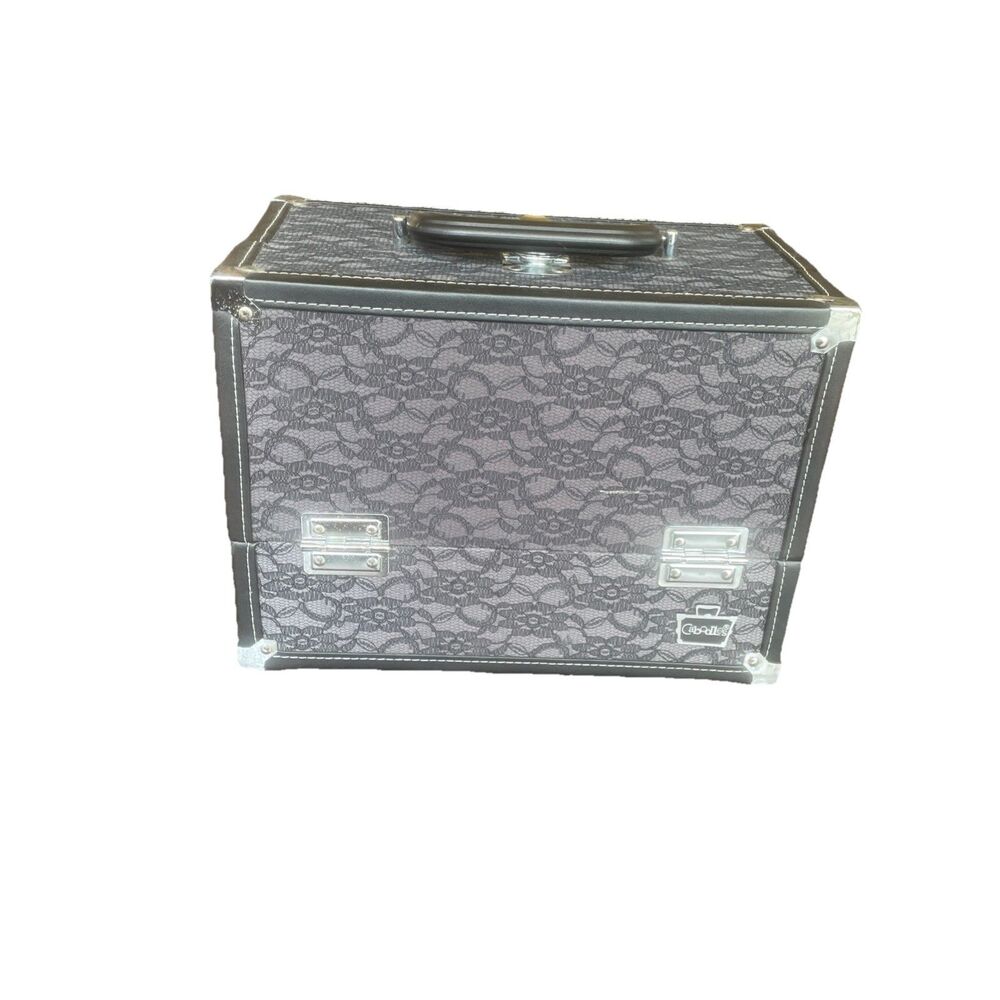 Caboodles Black Lace Makeup Cosmetic Organizer Train Case